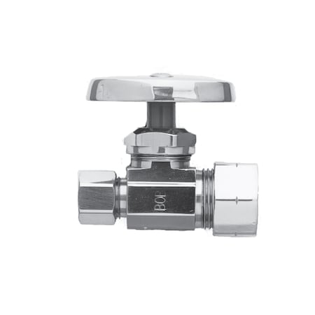 Newport Brass Straight Valve, 1/2" Compression in Polished Chrome 412-26
